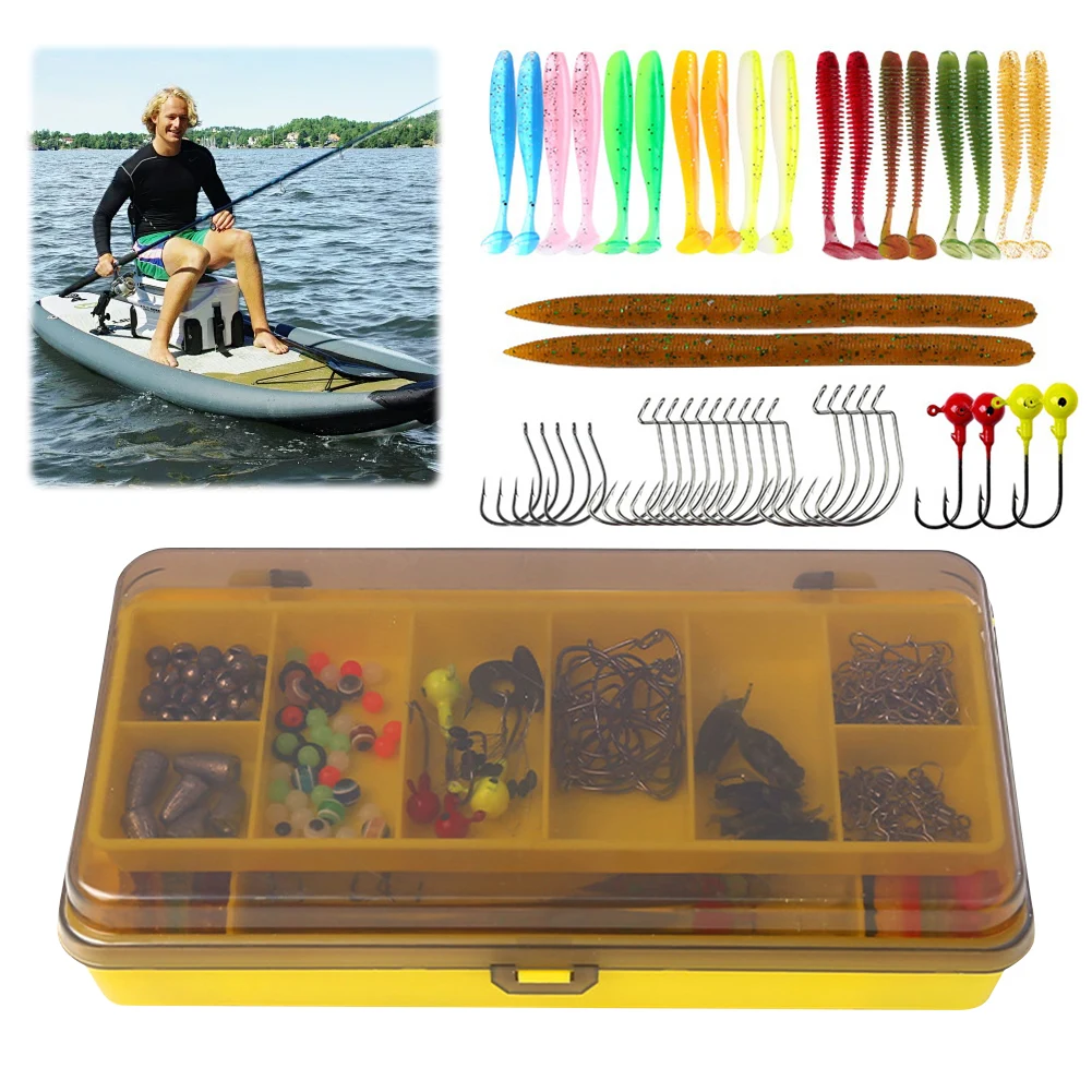Fishing Lures Set Soft and Hard Bait Jig Hooks Sinker Weights Fishing Gifts for Men