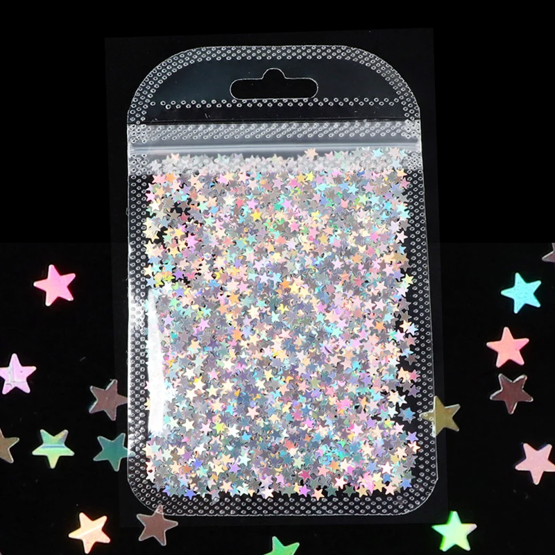 

Holographic Shiny Stars Nail Sequins Laser Flake Decoration Accessories Nails Paillette For DIY Manicure Art Design