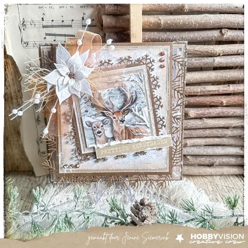 CuWinter Toys Frame Square Deer Snowflowers Metal Cutting Dies Silicone Stamps Scrapbooking Stencil Photo Album Card DIY Paper