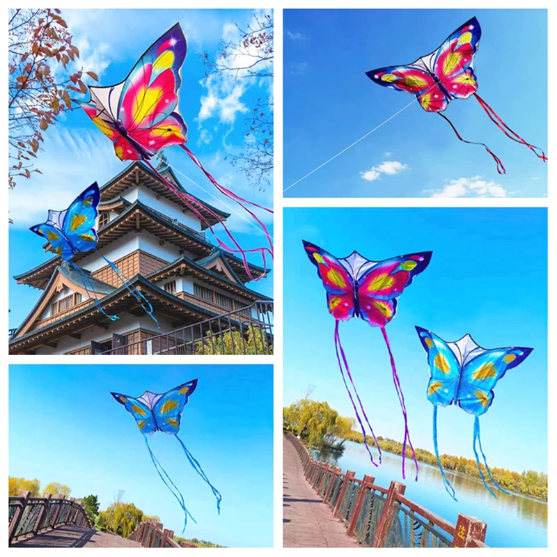 

free shipping butterfly kites flying for kids kites nylon kites factory professional winds kites recreational reel flying fairy