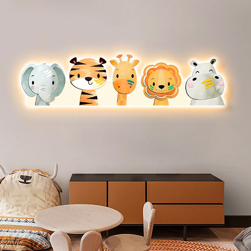 

Cute LED Cartoon Animal Painting for Children's Room Decoration