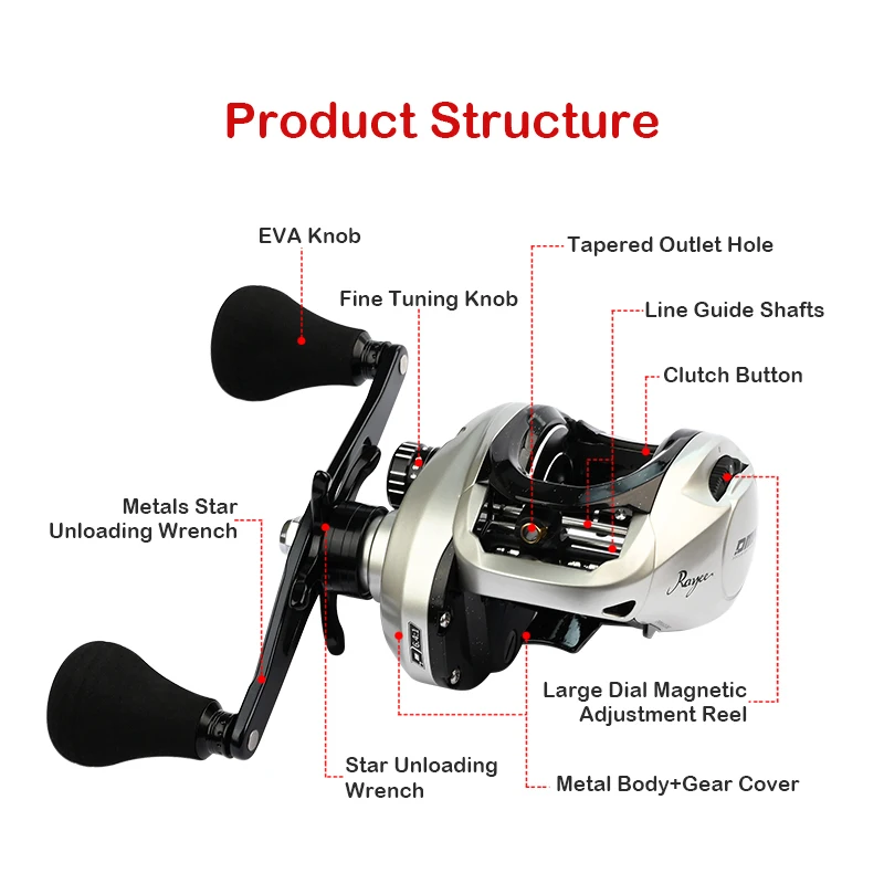 Baitcaster Combo DC100 Ultralight 147g Baitcasting Reel Saltwater