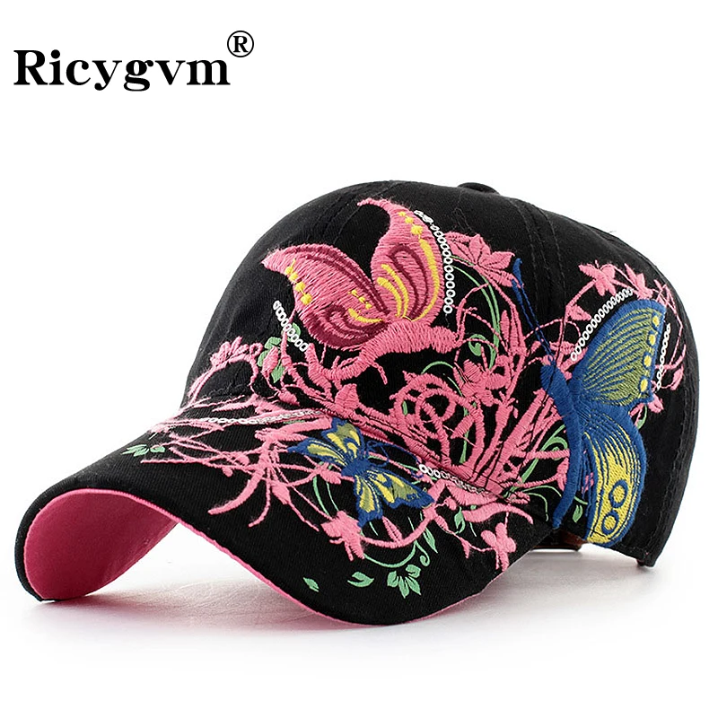 Butterfly Embroidered Baseball Cap Women Casual Snapback Spring Summer Outdoor Sun Hats baseball cap,sun hat