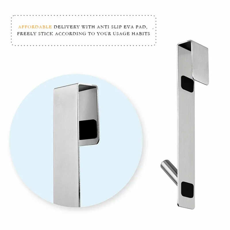Stainless Steel Over Glass Door Shower Door Back Shower Towel Rack S-Shape Bathroom Bathrobe Hanger Holder Hooks