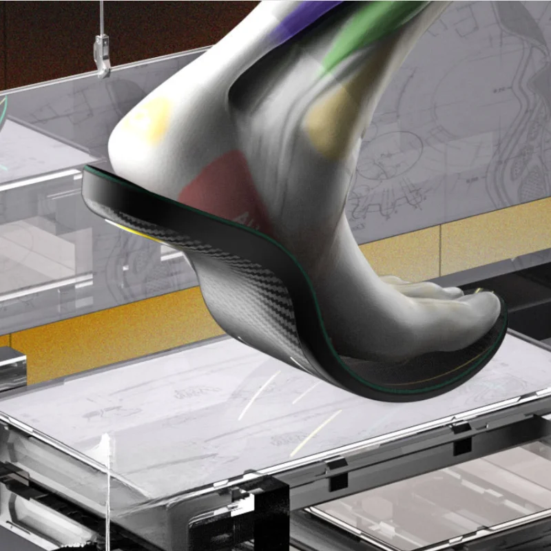 Gebogene Carbonplatten-Einlegesohlen 7A Antibakterielle Fußgewölbestabilisierung Anti-Roll-Unterstützung Volle Längenabdeckung Doppelt Verstärkte Unterstützung – Detail 8