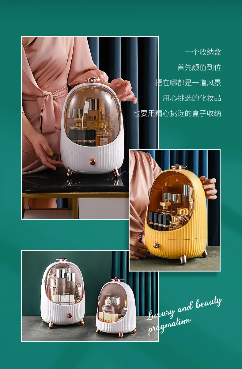 Loe Round Dustproof Cosmetics Storage Box Drawer Lipstick Mask Skincare Shelves 10 Undefined