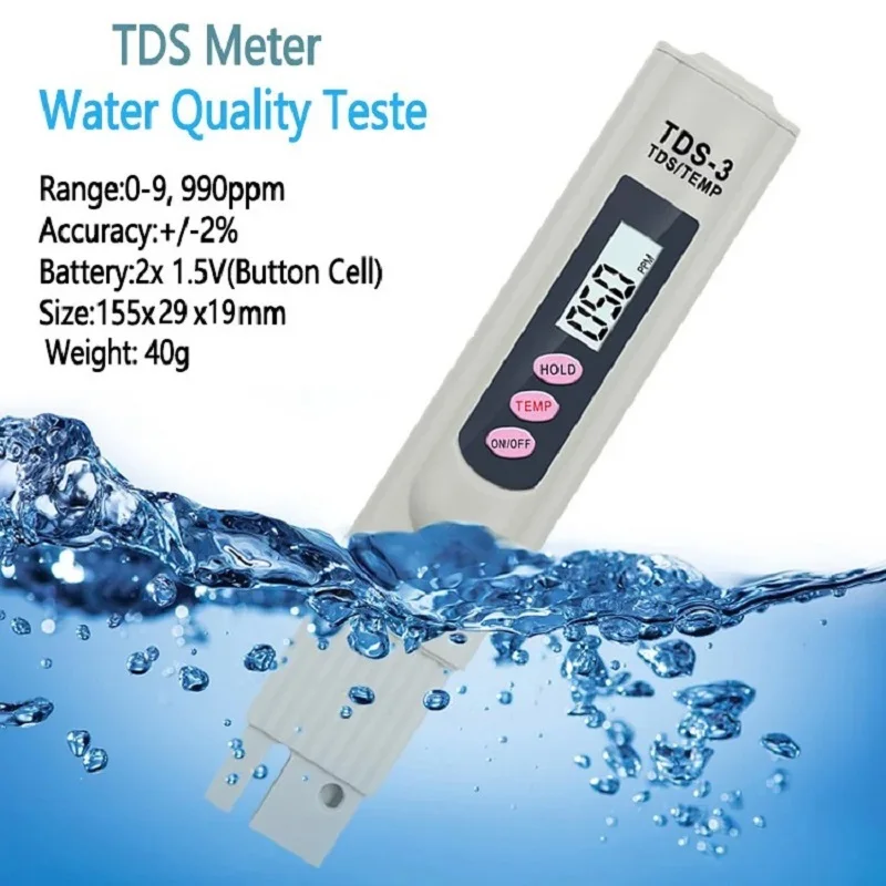 Portable LCD Digital TDS Water Quality Tester Water Testing Pen Filter Meter Measuring Tools Accessory For Aquarium Pool water quality detector water tester