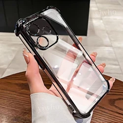 Sleek Transparent Black Phone Case with Clear Back - Soft TPU Protective Camera Cover for OPPO A5