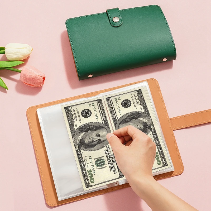 Cash Collect Book Savings Money Banknote Album Money Saving Organizer Photo Card Holder School Notebook 100 pockets