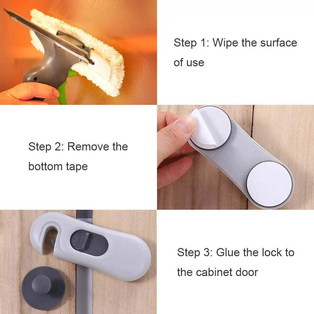 Simple Installation Punch-free Baby Safety Lock Refrigerator Door Lock Storage Cabinet Door Lock Anti-Pinch Hand Door Lock