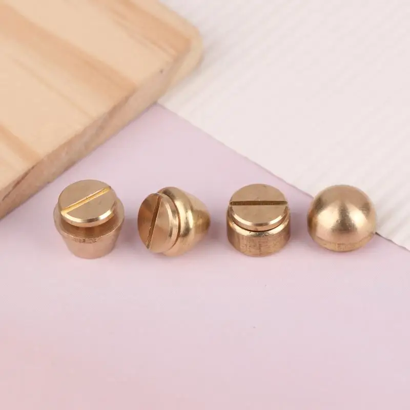 5Set High Quality Solid Brass Rivet And Screws DIY Leather Bag Decoration Suitcase Botton Feet Rivet Accessories