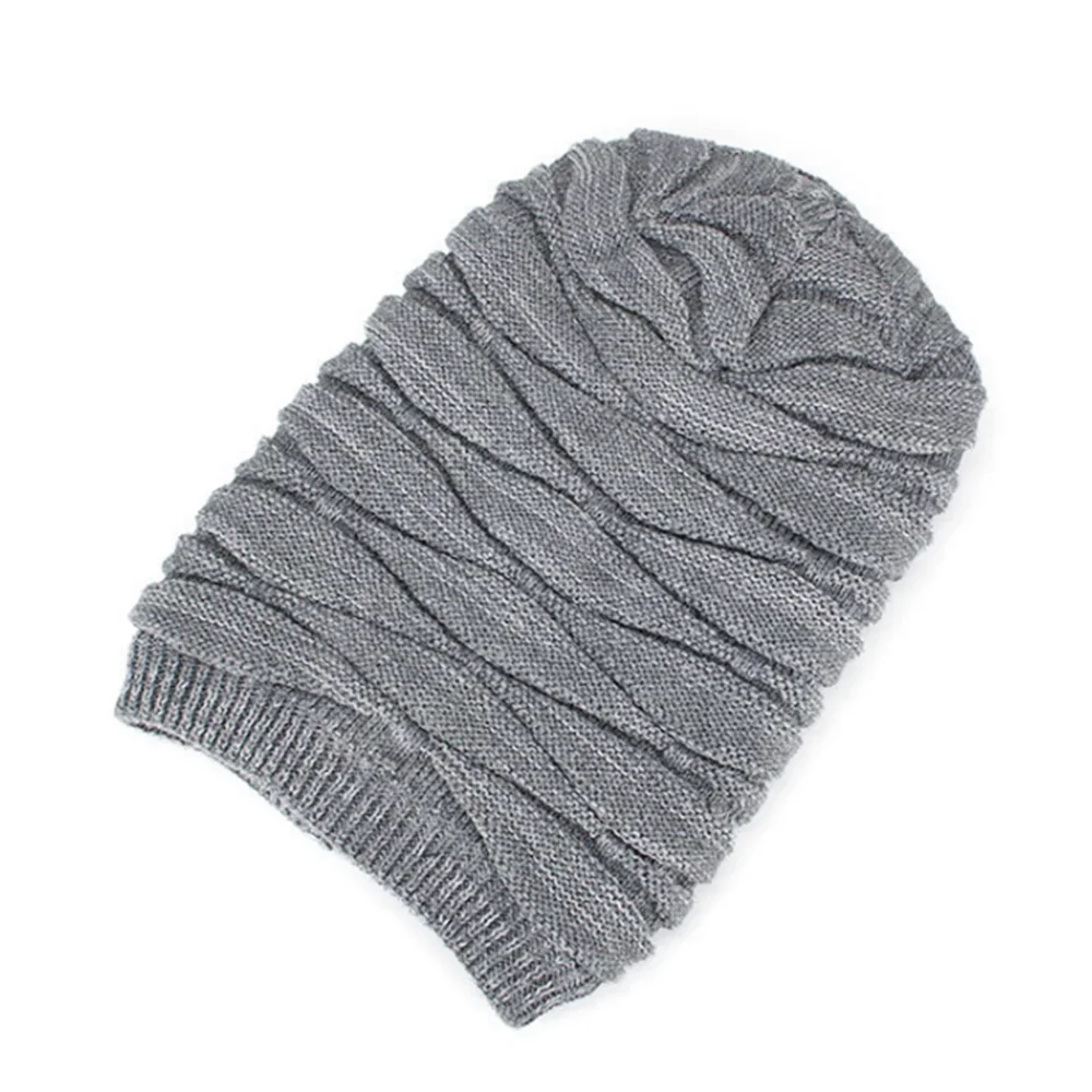 Tide Knitted Woolen Hat Winter Plus Velvet Warm Diamond-shaped Hedging Men's Outdoor Cap 4