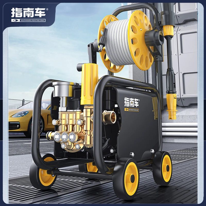 

100Bar Pressure Washer Household Type Roller Push-Pull With Water Gun And Foam Generator High Pressure Pumps Car Cleaning Tools