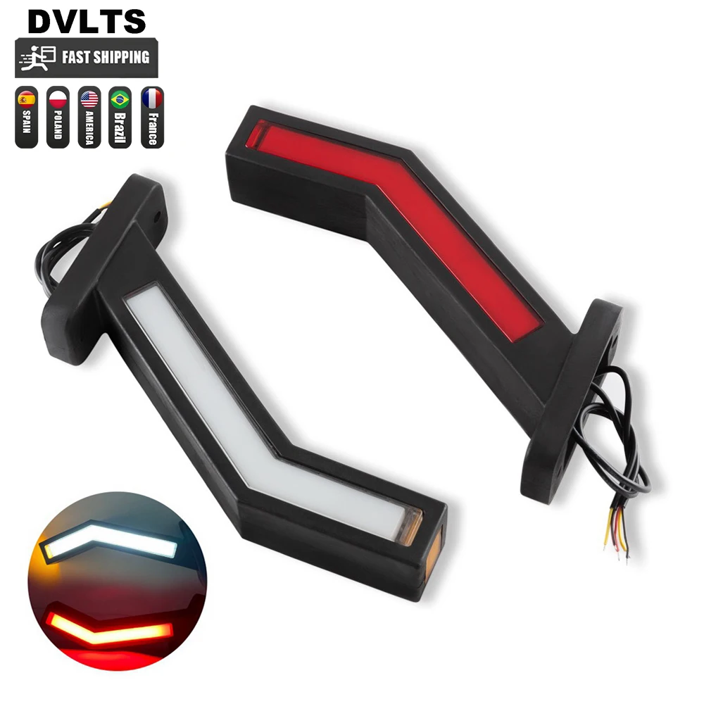 2PCS Waterproof LED Neon Stalk Side Marker Light 12V 24V Car Truck Trailer Beacon Lamp Indicator Signal Tail Light led marker lights led tail lights