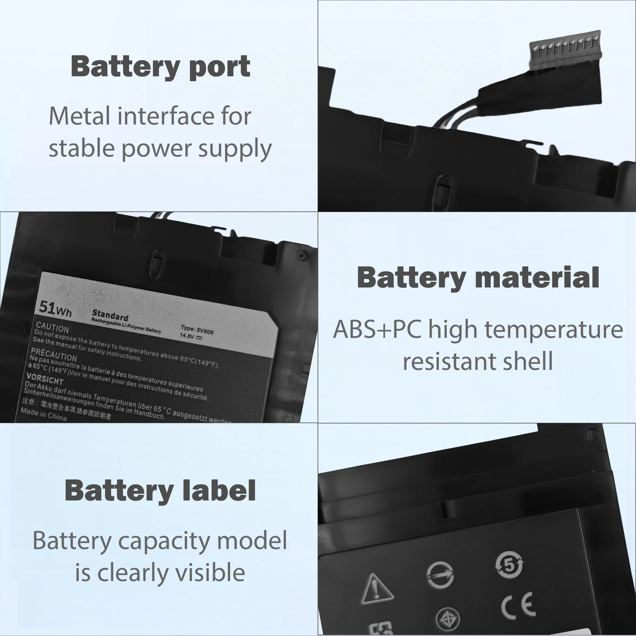 3V806 Laptop Battery for Dell Alienware Echo 13 QHD R2 ALW13ED-1508 1608 1708 1808 2608 3608 2VMGK 257V0 view 2
