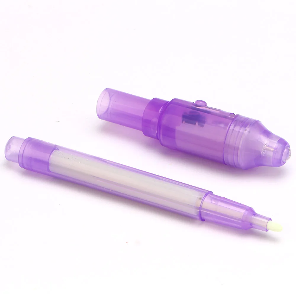 Stylo à dessin 2 en 1, encre invisible sans tour, lumière ultraviolette, lampe  UV, stylo magique structurels ent, stylo à lumière Shoous, violet -  AliExpress