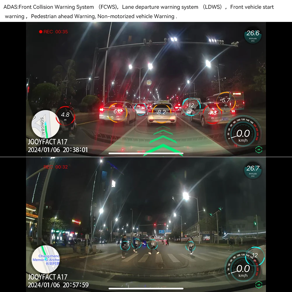 JOOYFACT ڵ DVR DVR ADAS AR AI  ī޶,    ķڴ, Ʈ ,  , 4K  ķ, A17
