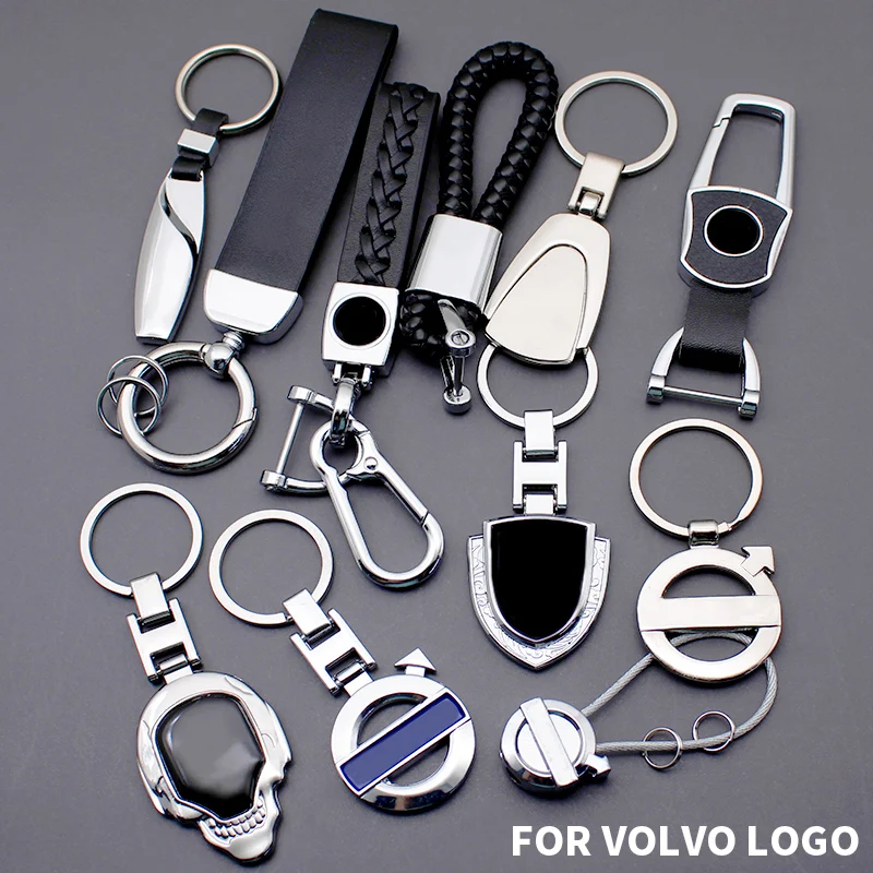 LeatherCarKeychainHandwovenHorseshoeBuckleKeyRingCarKeyAccessoriesforVolvoXC90XC60