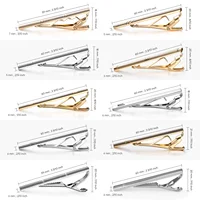 1PC Tie Clip For Men Cufflinks Man Shirt Minimalist Wedding Men's Tie Clips Gold Plated Tie Pin Cuffs Men Gift Business Party 2