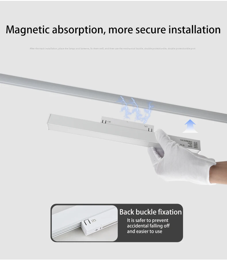 Description Picture 3 of itemSaiyo Dimmable Magnetic LED Track Light Rails Zigbee Spotligh COB White Embedded Line Ceiling Lamp 48V Downlight Grille Flood