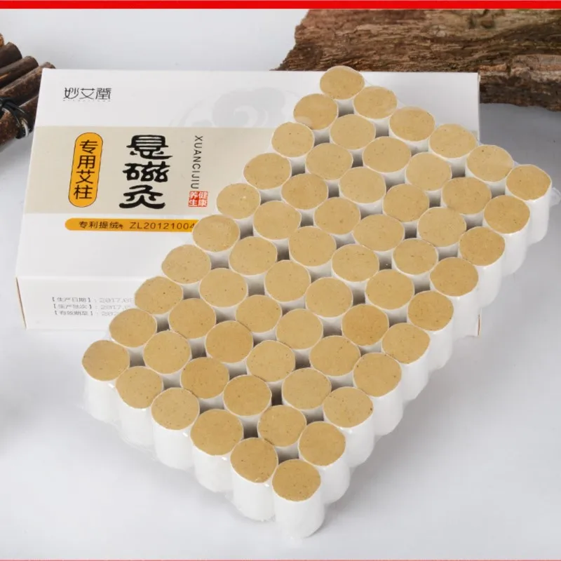 

60pcs/box Aged moxa column gold pure moxa velvet moxa stick suspended magnetic moxibustion matching moxa column 1.5*25cm