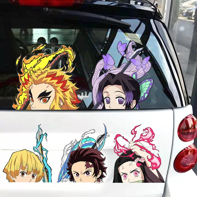  Demon Slayer Tanjirou Car Stickers, 3.5'' x 5.5'' Vinyl Anime  Car Decal, Waterproof Cartoon Sticker for Bumper, Laptop, Skateboard, etc.