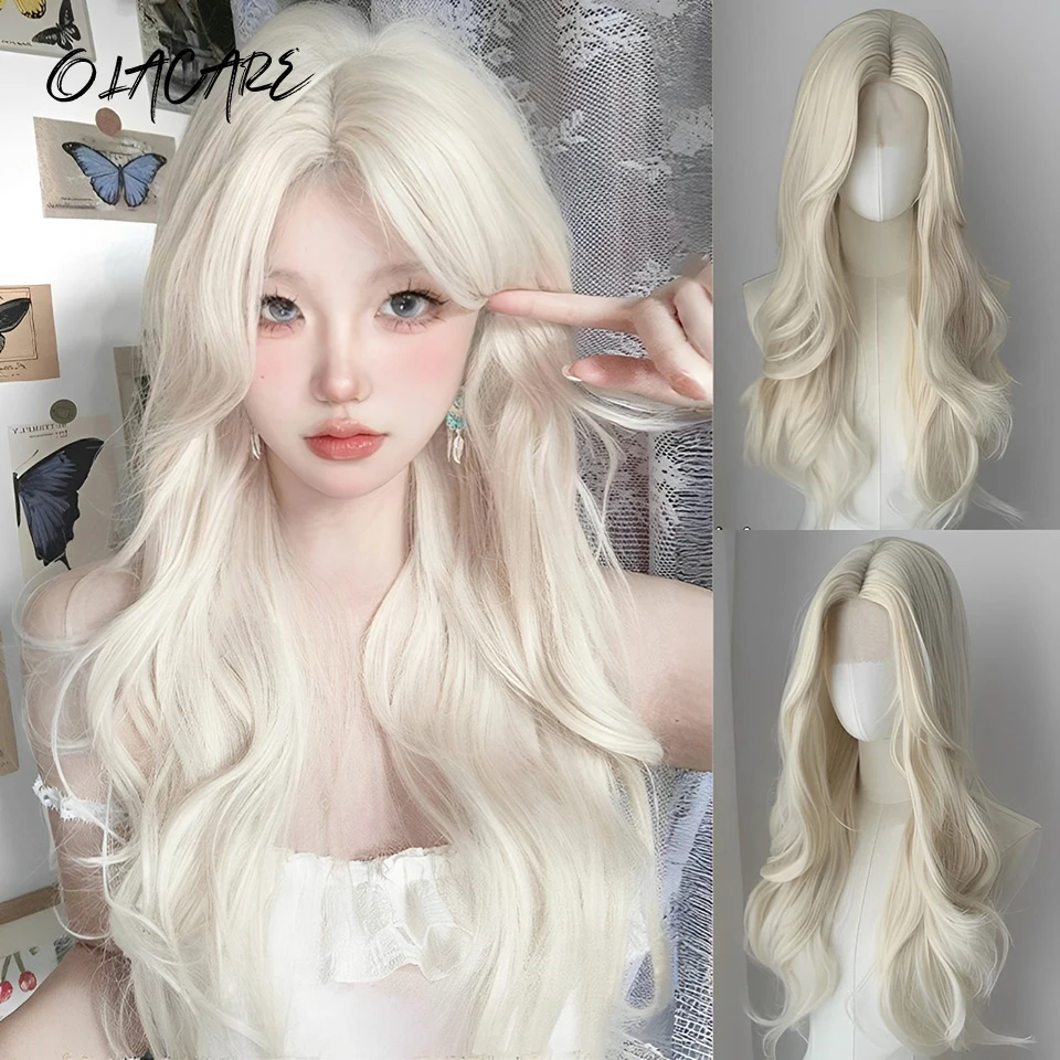 Blonde Synthetic Lace Front Curly Wig for Women