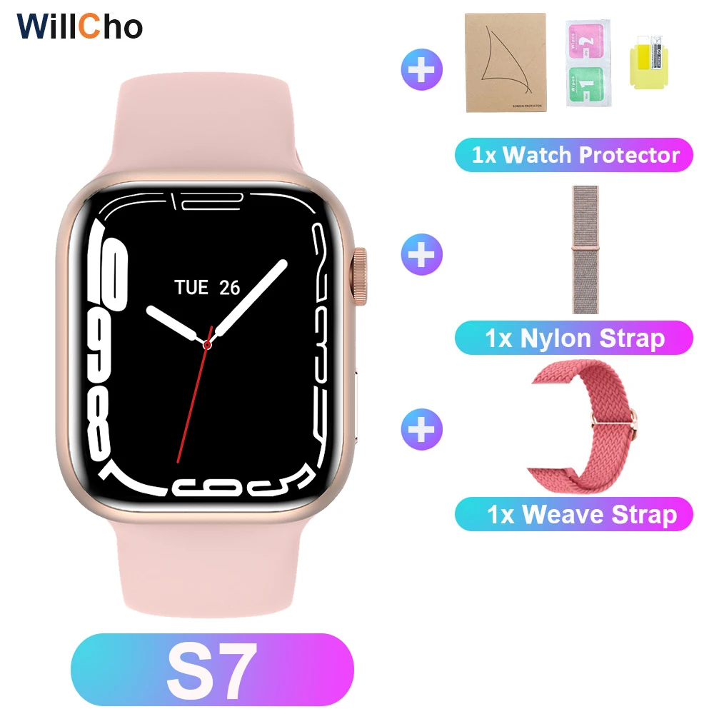 2022 S7 Smart Watch Iwo 14 Pro Nfc Voice Assistant Bluetooth Dial Answer Call Watch for Men Smart Watch Women Series 7 Pk W37Pro 