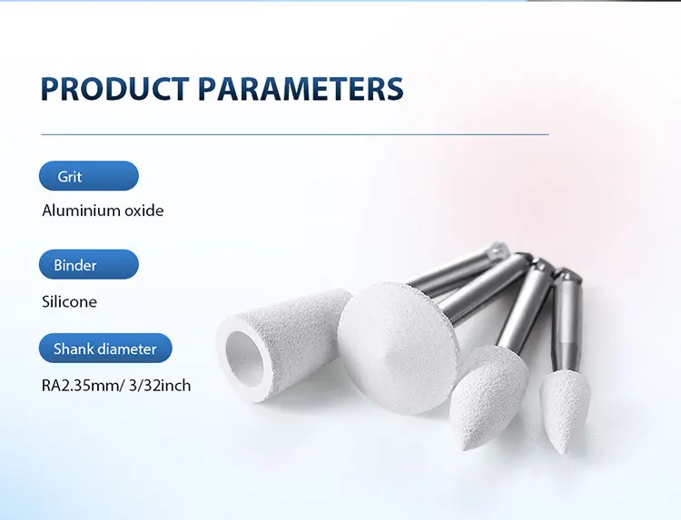 AZDENT 12 Teile/satz Dental Silikon Polieren Gummi Schleifen Köpfe Zähne Polierer 2,35mm RA Finisher für Niedrige Geschwindigkeit Handstück – Detail 39