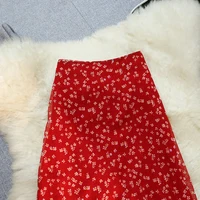 Seoulish Korean Retro Floral Midi Skirts for Women 2025 New Spring Summer Elegant High Waist Casual Mid Length Women's Skirts - Image 4