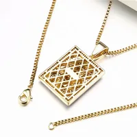 VANAXIN Punk Mom And Kid Iced Out Paved AAA Full Cubic Zirconia Pendant Necklace For Men Hip Hop Silver Color  Jewelry 2