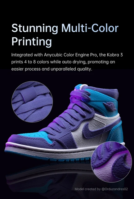 Anycubic Kobra 3 Stampante 3D Multicolore Ad Alta Velocità - 600mm/s, Volume 250x250x260mm - Foto 5