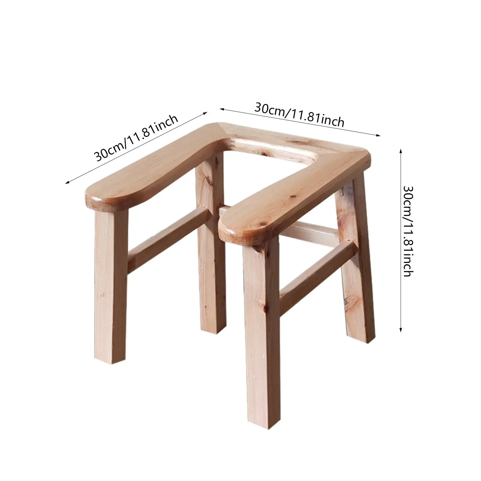 Assistance Stool Commode Chair Bathroom Multi Uses Shower Chair Wooden Squatting Toilet Stool Potty Stool for Seniors Elderly 6