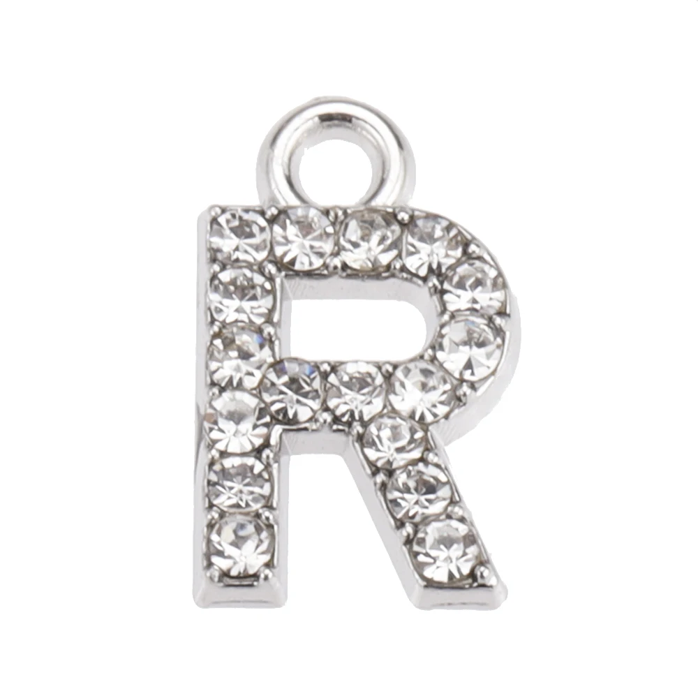 10/26 stücke Silber Farbe Legierung Kristall Mini Alphabet 26 Buchstaben Charms Anhänger für Frauen Halskette Ohrring Schmuck Zubehör – Detail 22