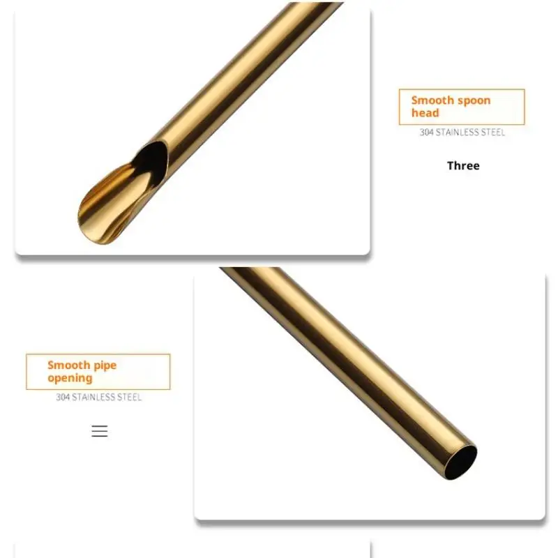 Sustainable 304 Stainless Steel Reusable Bubble Tea Straw Spoon for Milkshakes