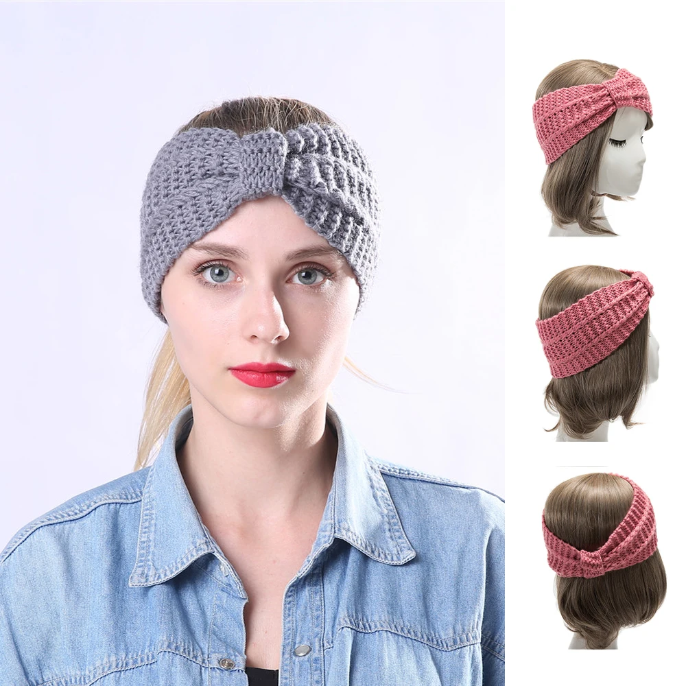 

Fashion Women Girls Knitted Wide Hair Bands Stripes Thickened Warm Sports Headband Daily Outgoing Hairbands Hair Accessories