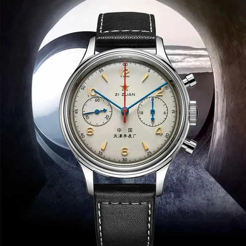 ساعة طيار 1963 للرجال 42 ملم مقاومة للماء كوارتز ك...