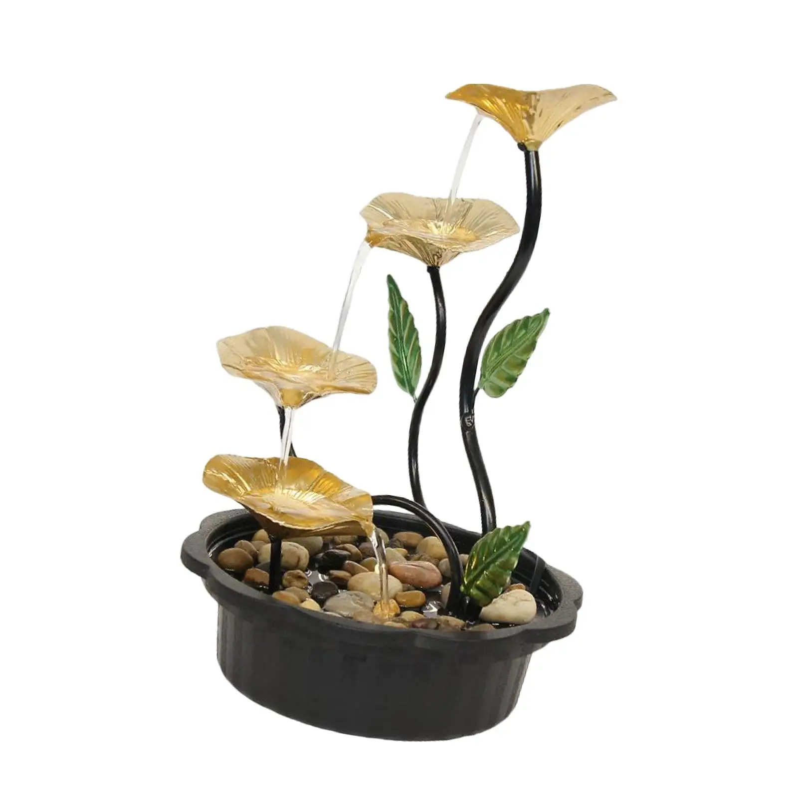 Electric Desktop Water Fountains with Scene Light Indoor Waterfall