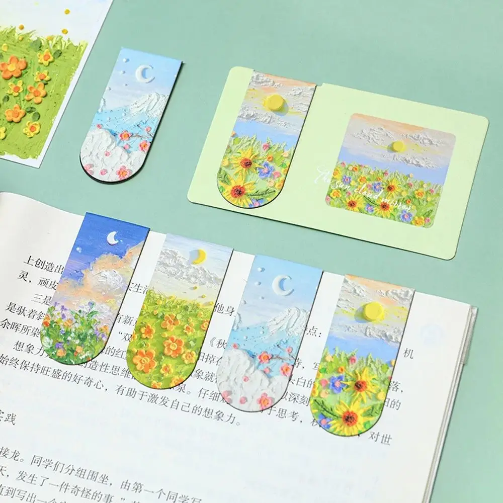 

Oil Paintings Series Flower Sea School Supplies Reading Assistant Page Label Magnet Book Clip Book Clip Magnet Bookmark