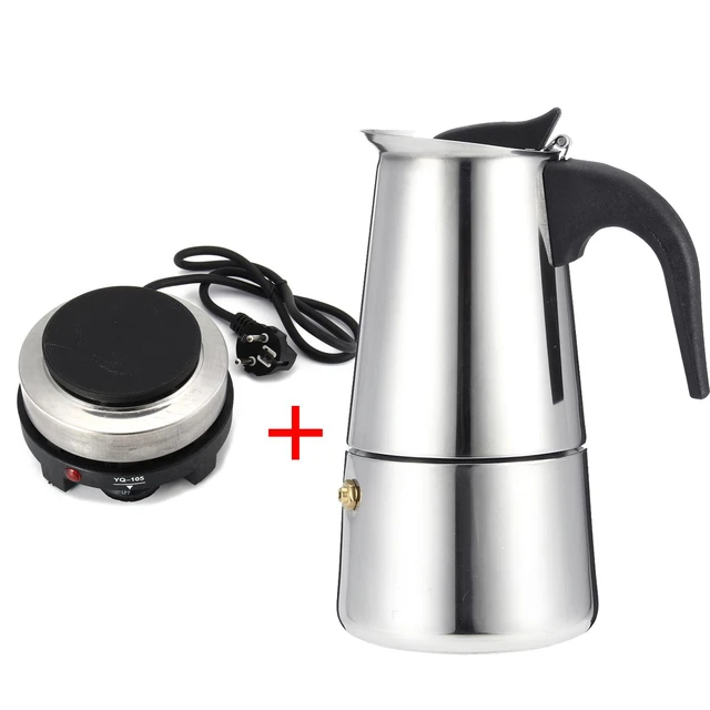 200/450ml Portable Stainless steel moka pot Espresso coffee pot with small  Electric stove Filter Percolator Coffee Kettle Pot - AliExpress