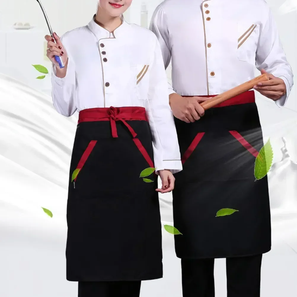 

Cook Sushi Menuniform Coats Kitchen Sleevewomen Costume Jacket Unisex Coat Clothes White Clothing Catering Jackets Chef Black