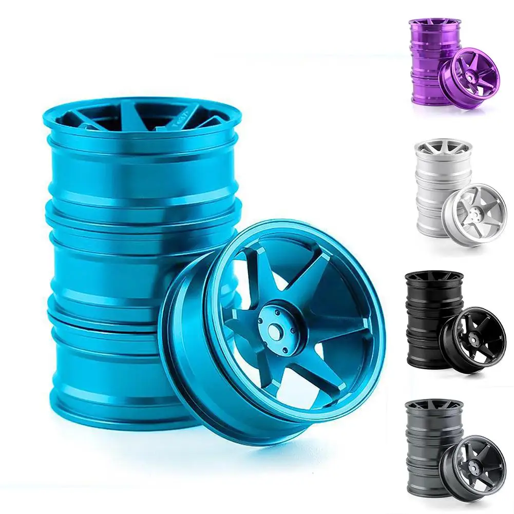 

4pcs Aluminum Alloy Wheel 1/10 Flat Running Drift Climbing Car Wheel Compatible For HSP 94122 94123 CS D4 TT02