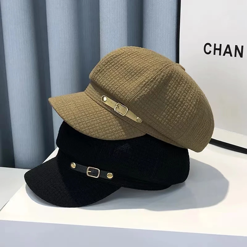 British style Beret hat female Korean network red fashion painter hat Japanese vintage duck tongue newspaper boy octagon hat