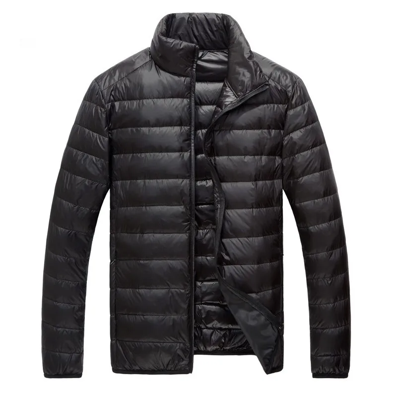 Autumn Mens Down Jacket Male Coat High-end Brand White Duck Down Light Thin Fashion Solid Color Slim Casual Stand Collar down jacket mens jacket