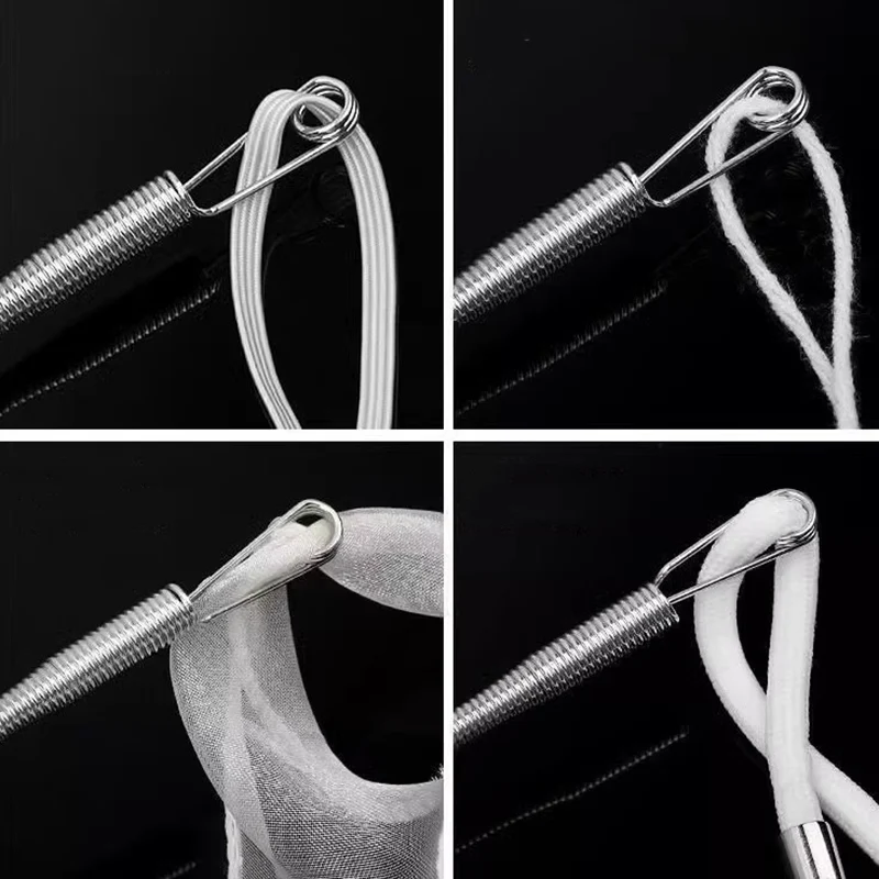 Multipurpose Rope Threading Tool DIY Bendable Spring Drawstring Threader Clip Sewing Needle for Pulling Ropes Elastic Band Craft