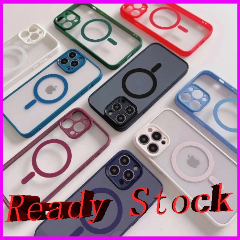 

Luxury Magnetic Wireless Charge For Magsafe Case for iPhone 15 14 13 12 11 Pro X XR XS Max 7 8 Plus Shockproof Soft Bumper Cover
