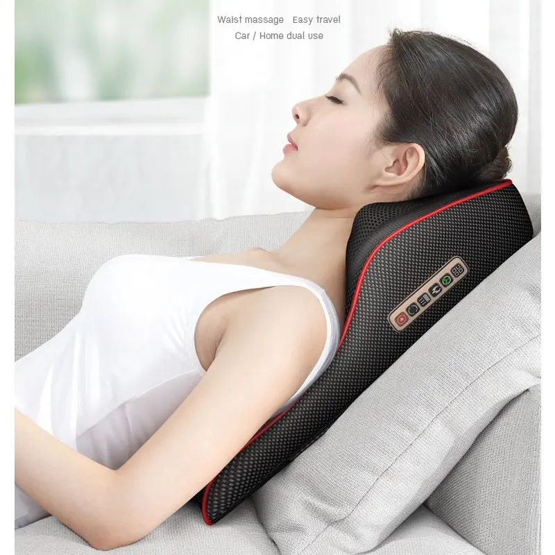 

Multifunction Massage Pillow Neck Shoulder Back Full Body Black Electric Healthy Home Car Shiatsu Massager