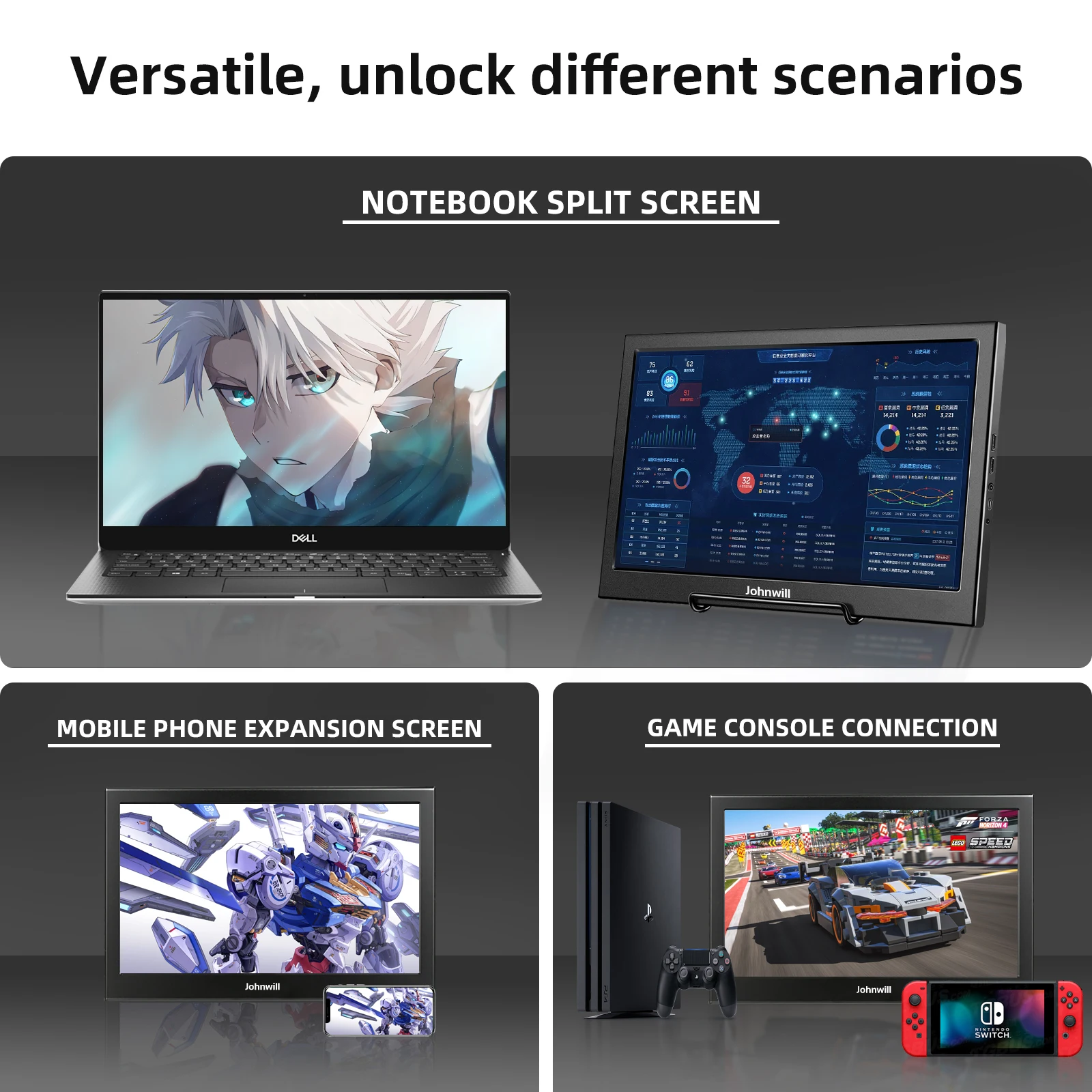 ޴   Ŀ, 13.3 ġ, 1366x768, CŸ 5V2A DC 12V2A HDMI ȣȯ, PS4 PS5 Ʈ ġ