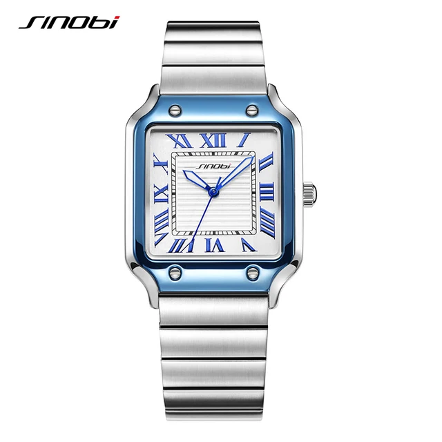 SINOBI Design décontracté hommes montres à Quartz mode en acier inoxydable homme montres affaires carré mâle Relogio Masculino 1