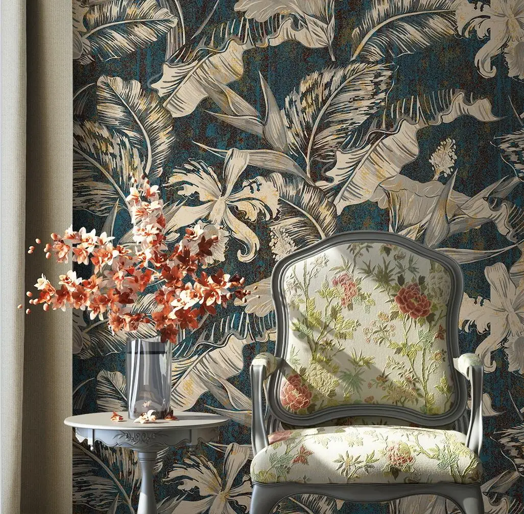 

beibehang Custom Nordic tropical plants and flowers Wall Painting Living Room Bedroom papel de parede 3d Wall Papers Home Decor
